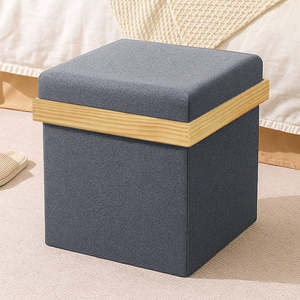 Mazie Tray Top Folding Ottoman - Dark Grey
