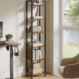 6 Tier Bookshelf Bookcase - Brown