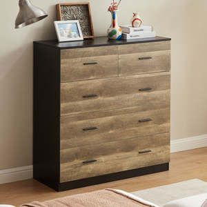 Brandi 5 Drawer Storage Chest - Rustic Brown