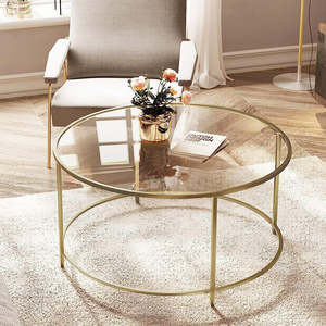 Nyla Round Glass Coffee Table