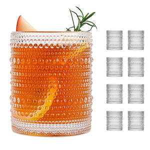 Embossed Vintage Glass (Set of 8)