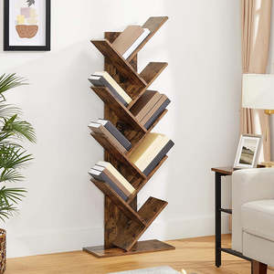 8 Tier Floor Standing Tree Bookshelf - Brown