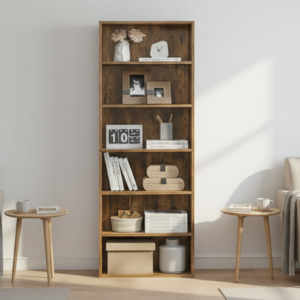 Mesa 6 Tier Bookcase With Adjustable Storage Shelves 24 x 60 x 160.7 cm - Brown