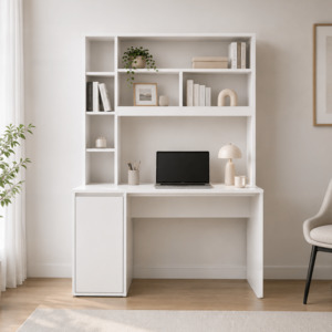 Nola Office Dressing Table Desk with Shelves