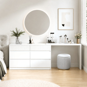 Nola Floating Dressing Table with Chest of 6 Drawers