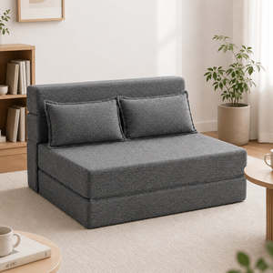 3-in-1 Foldable Lounge Sofa Bed – Adult Floor Couch (Charcoal Grey)