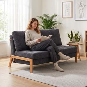 Clark 2 Seater Sofa Bed - Black