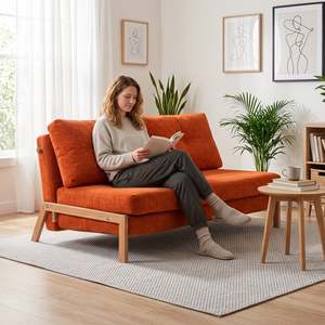 Clark 2 Seater Sofa Bed - Orange