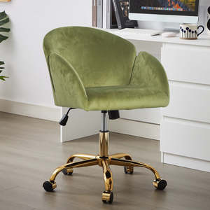 Pre Order: Elle Velvet Office Chair - Green