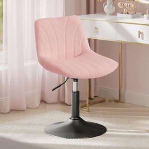 Pre Order: Height Adjustable Velvet Swivel Vanity Chair – Jelly Pink