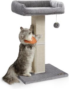 Pre Order: 71cm Tall Cat Scratching Post with Plush Perch – Light Grey