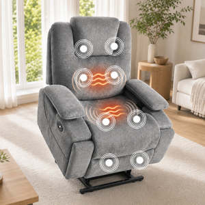 Extra-Wide Electric Lift Recliner Armchair with Extended Linked Footrest & 6D He&hellip;