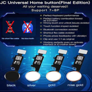 Home Button: JC V4 Home button Flex For Iphone 7 / 7P / 8 / 8P / SE 2 / SE 3 Silver
