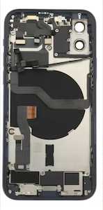 No Logo Back Housing iPhone 12 Black With OEM Small Parts & NFC