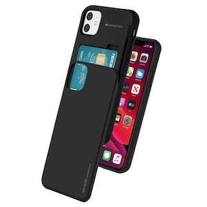 Iphone Xs Max: Mercury Sky Slider Bumper Card Slot Phone Case For Iphone XS Max Black