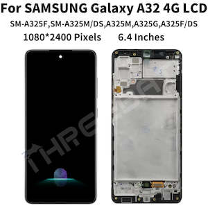 A32 4g A325 2021: Replacement Lcd Screen Assembly With Frame for Samsung Galaxy A32 4G Black OEM