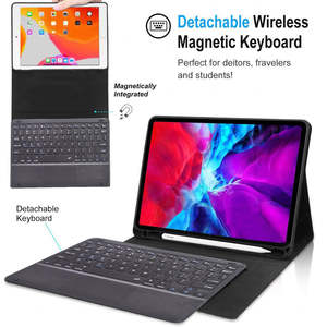 Products: Detachable Bluetooth Keyboard Case With Pencil Holder, Backlight & Touch Pad For iPad 7th / 8th / 9th Black