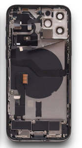 No Logo Back Housing iPhone 12 Pro Black With OEM Small Parts & NFC