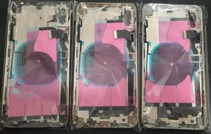 No Logo Back Housing For iPhone XS Max Silver With Small Parts