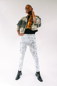 WHITE SILVER SEQUIN PARTY PANTS