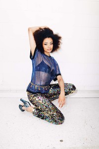 Unisex Sequin Tops: UNISEX SHEER BLUE T-SHIRT