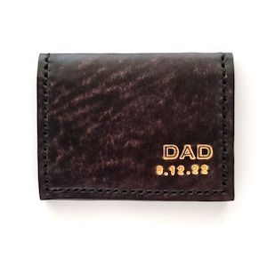 Credit Card Wallet: Anniversary Cross Card Wallet - Hand Finished - Embossed Initials & Date