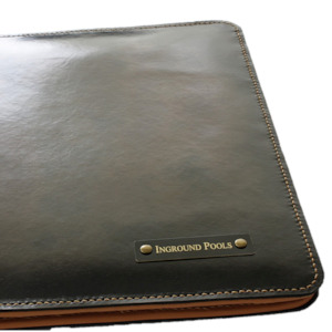 Portfolio / Compendium: A4 Portfolio - Hand Finished Leather - Tan Interior - Black Brass Nameplate