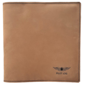 Pilot Logbook Covers: NZCAA Pilot Logbook Cover - mocha nubuck - laser engraved Pilot Log (no name)