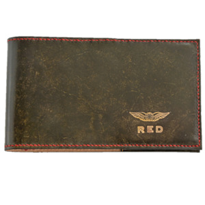Pilot Logbook Covers: FAA (US) Pilot Logbook Cover PPL - 1 colour embossed small wings & initials