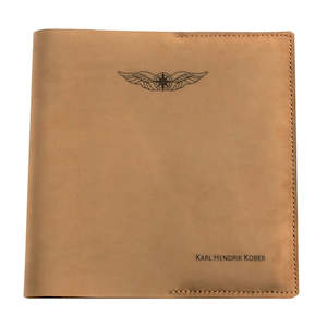 Pilot Logbook Covers: CASA (Australia) Pilot Logbook Cover (ATC or AirServices) - Nubuck Leather - Wings & Name