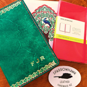 Gifts For Women: Moleskine Pocket Notebook Cover - Art Deco Tulip - Embossed Initials