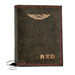 Gifts For Pilots: FAA (US) Pilot Licence & Medical Certificate wallet - 1 colour - Embossed Initials