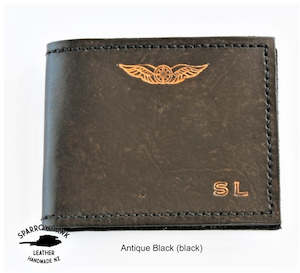 Gifts For Pilots: Pilots Wallet Dual Currency - Embossed Initials & Wings