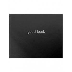 Guest Memorial Book Covers: Letts of London Quarto Landscape Guest / Memorial Book (26.5 cm x 19 cm) Black