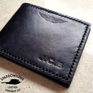 Gifts For Men: Pilots Slimline Billfold Wallet (display) - Embossed Initials & Wings