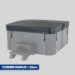 All: 2.28m x 2.28m - Charcoal - Alpine Spas Cover (22cm Radius)