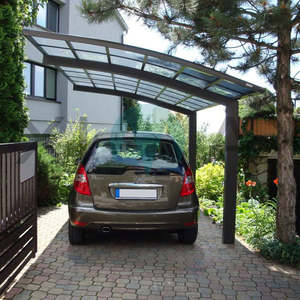 Carports: L Type - Curved Roof Carport - 1 Car- Kitset Dimensions