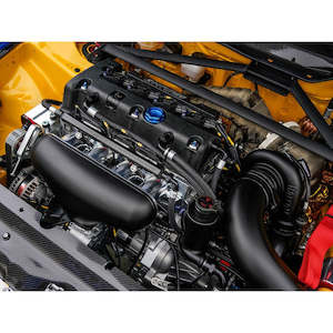 Intake Manifolds: Plazmaman Honda K24 Centre Feed 4 injector Intake Manifold With Burst Panel - Black Finish