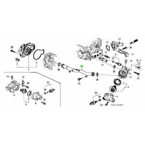 B Series B16b: Honda Genuine Water Pipe (rear of block)