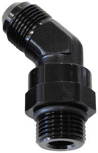 MALE -8 ORB 45 TO -10AN MALE  BLACK FULL SWIVEL