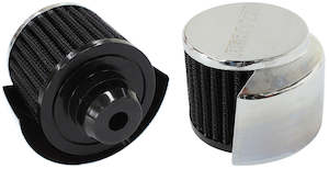 1-1/4" PUSH IN BREATHER WITH SHIELD3"O.D 2-1/2"H CHROME TOP