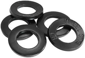 Wheels: LARGE WHEEL NUT WASHER WELD   BLACK 1.250 OD 0.695 ID 5 PACK