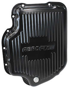 Sumps: TH400 DEEP TRANSMISSION PAN BLACK W/ DRAIN PLUG 3" DEEP