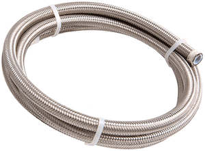 An Line: #8 NYLON BRAIDED A/C S/S HOSE 3M SILVER 10.9mm ID 13.7mm OD