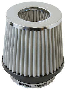Pod Filters: 3" I.D CLAMP ON POD FILTER S/SELEMENT, CHROME INVERTE 5" LON
