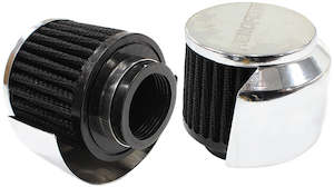 Breathers: 1-1/2" BREATHER FILTER WITH WITH 3" O.D,2-1/2"H,CHROME TOP