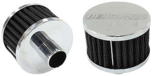 1" PUSH IN BREATHER FILTER 3" O.D,2" H,CHROME TOP