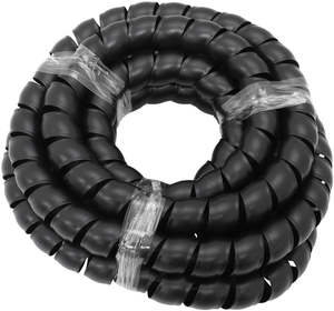 23.9mm I.D SPIRAL WRAP COVER BRAIDED HOSE WIRE 3.7 METERS BLACK Aeroflow - AF 91-9859