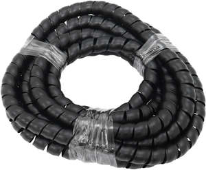 17.7mm I.D SPIRAL WRAP COVER BRAIDED HOSE WIRE 1 METER BLACK Aeroflow - AF 91-9806