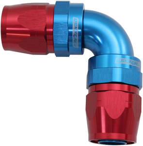 90 DEG -16AN TO -16AN CUTTER FULL FLOW HOSE ENDS BLUE